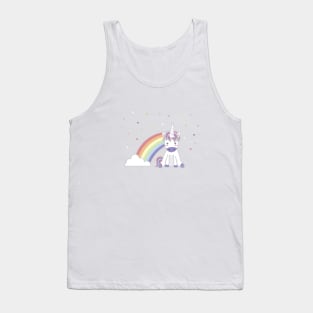 Kawaii Unicorn Illustration Tank Top